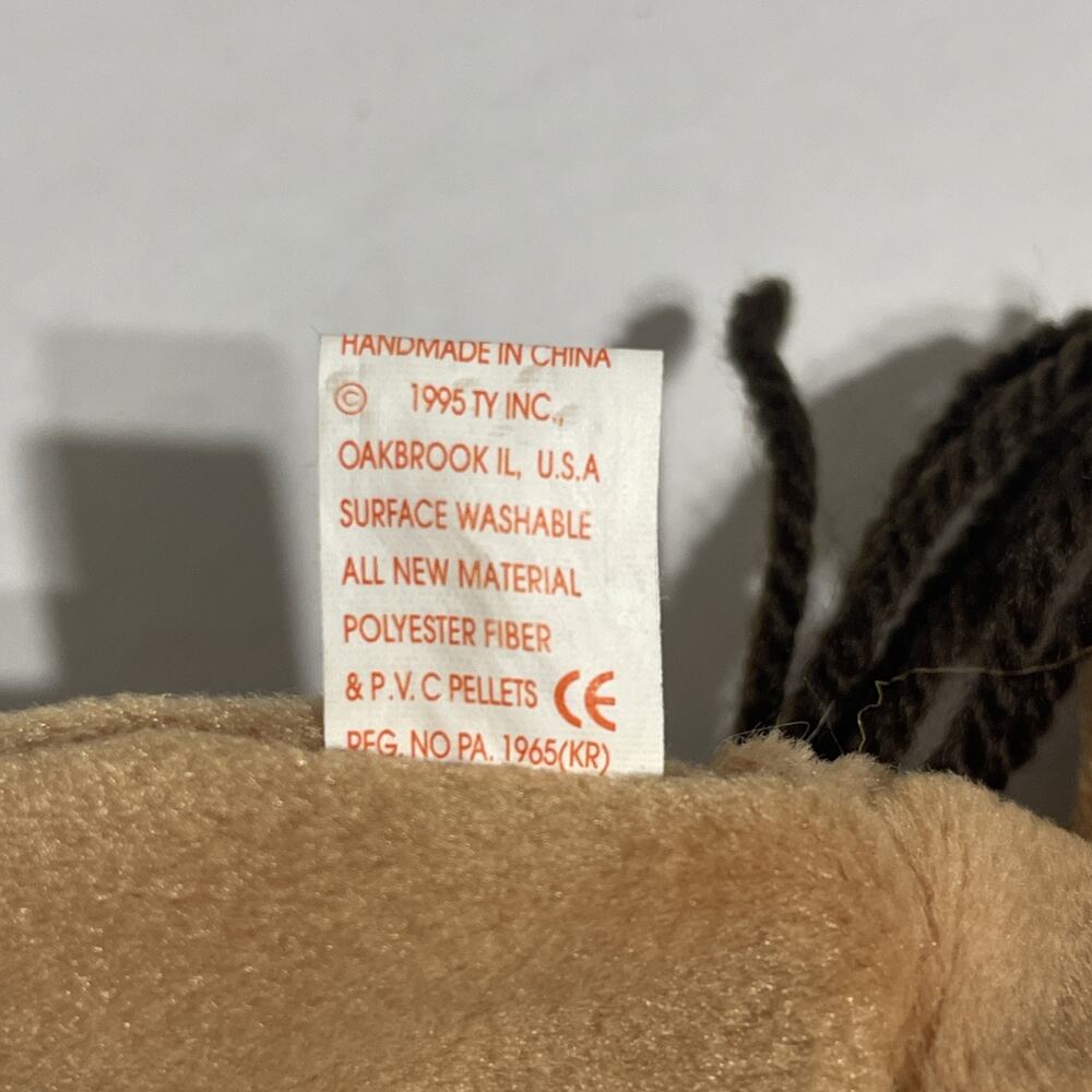 1995 Ty Beanie Baby DERBY Horse Rare No Star Coarse Mane PVC Pellets Retired - Picture 9 of 9